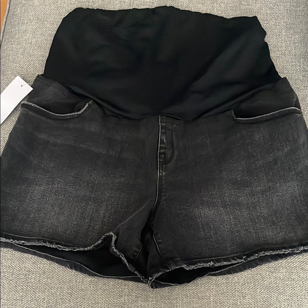 COPY - Black Maternity Denim Shorts